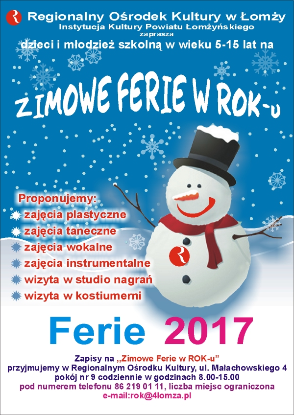 Zimowe Ferie w ROKu 2017