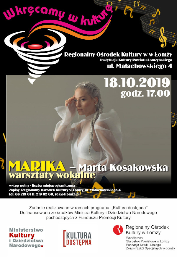 Marika - zaproszenie na warsztaty wokalne